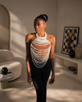Lara Pearl Halter Neck Chain Top