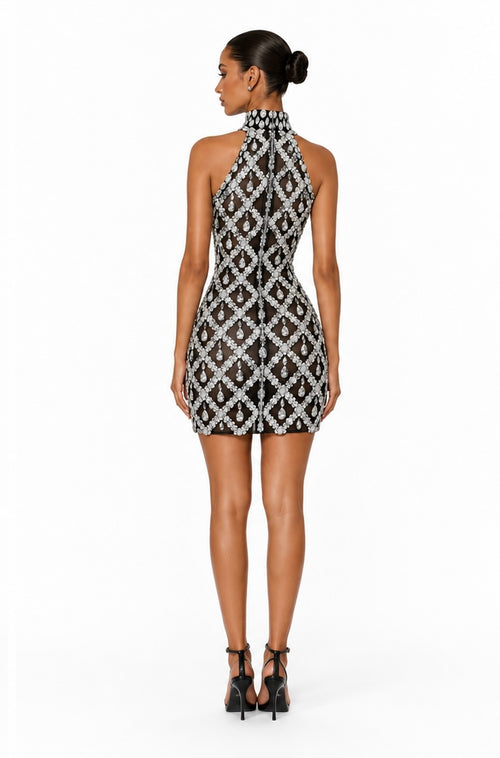 Crystal Lattice Mini Dress