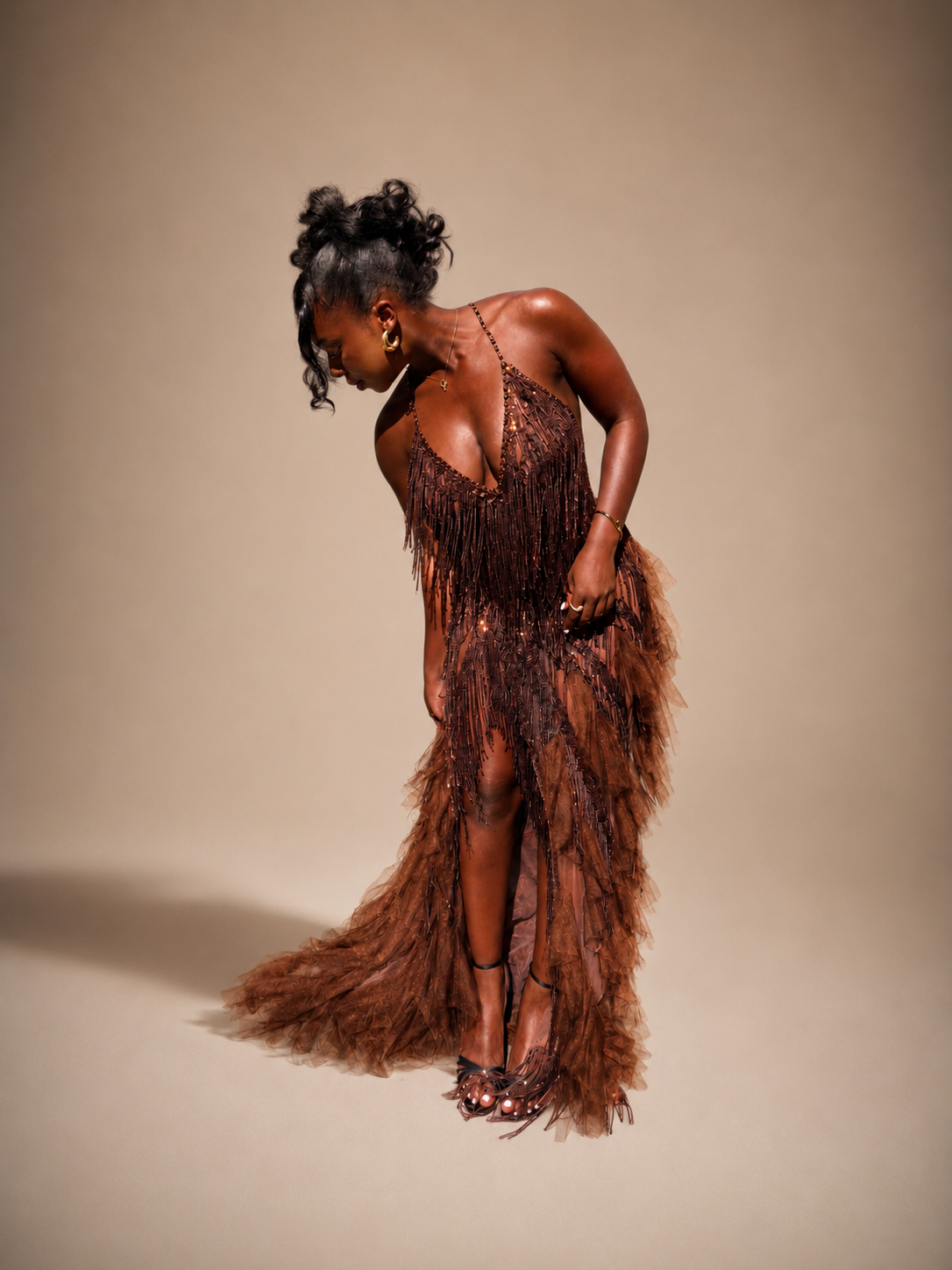 Bronze Cascade Gown