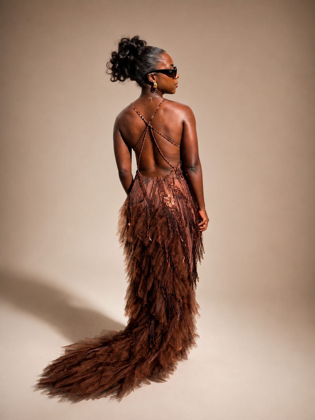Bronze Cascade Gown