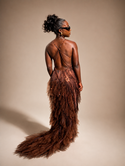 Bronze Cascade Gown