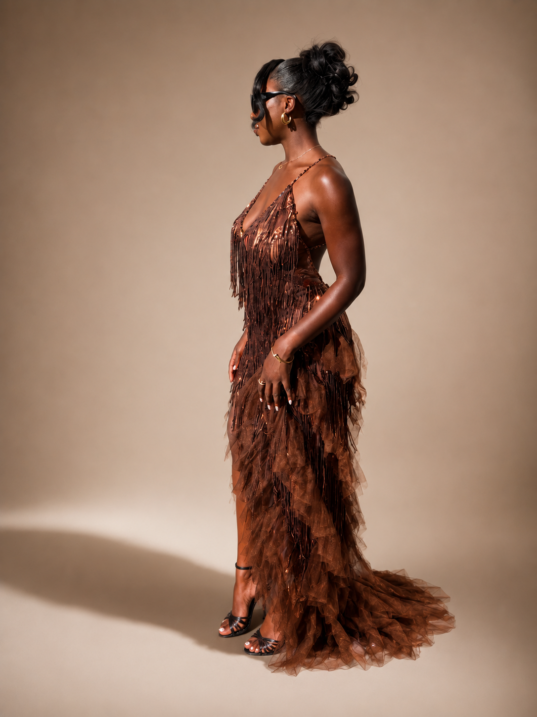Bronze Cascade Gown