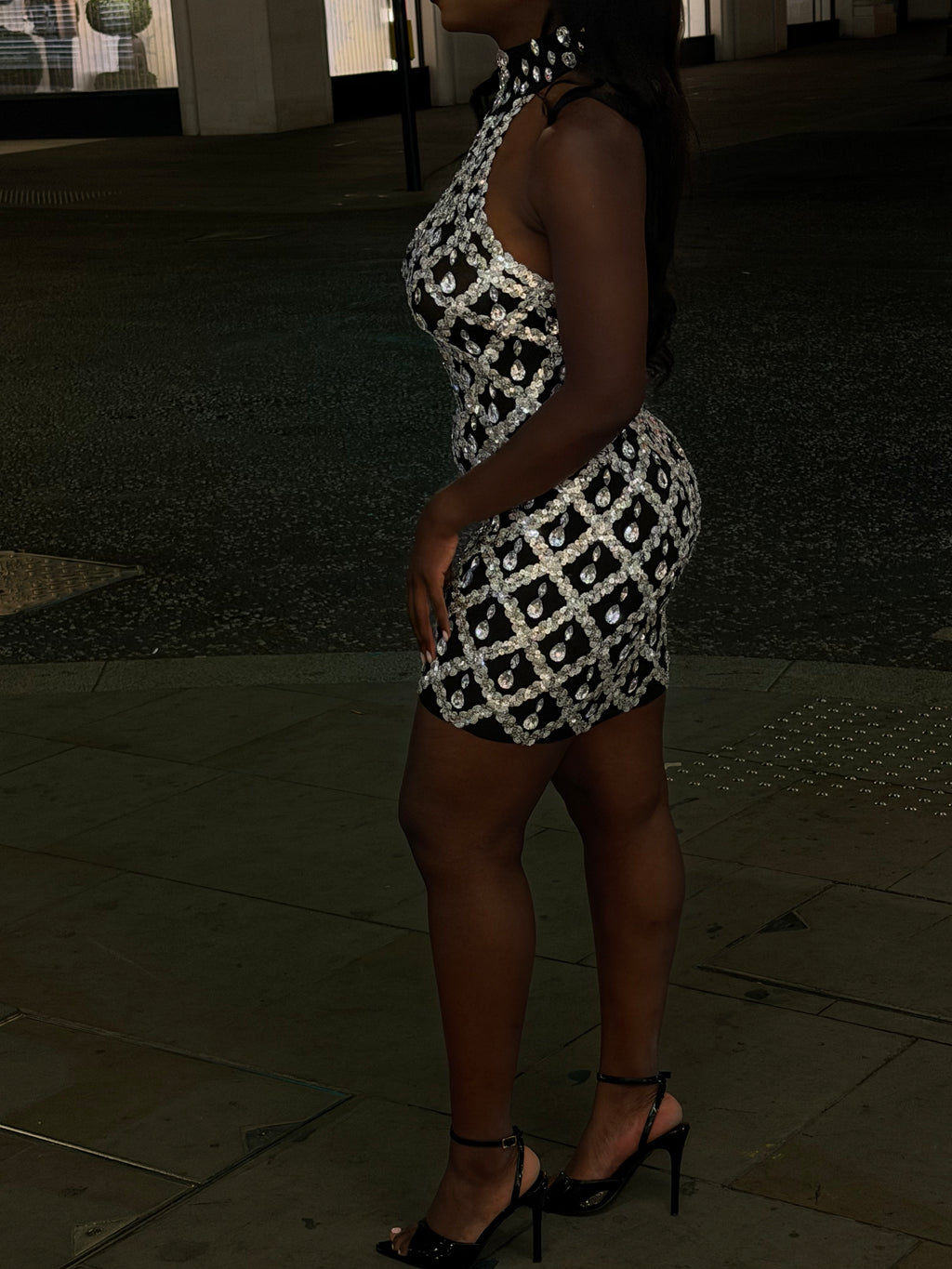 Crystal Lattice Mini Dress