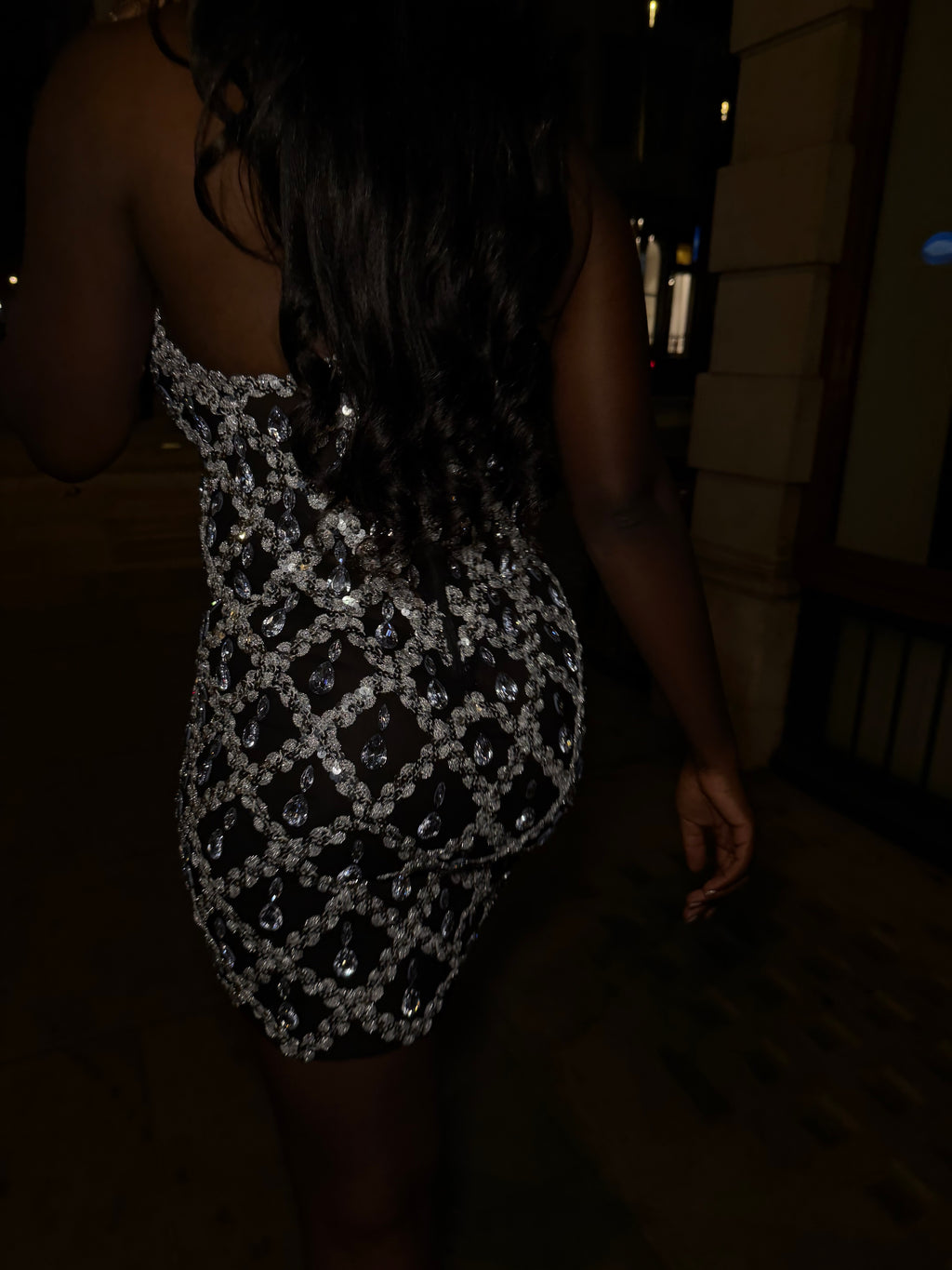 Crystal Lattice Mini Dress